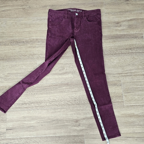 American Eagle Outfitters Maroon Women's Super Stretch Jeggings - Picture 7 of 7